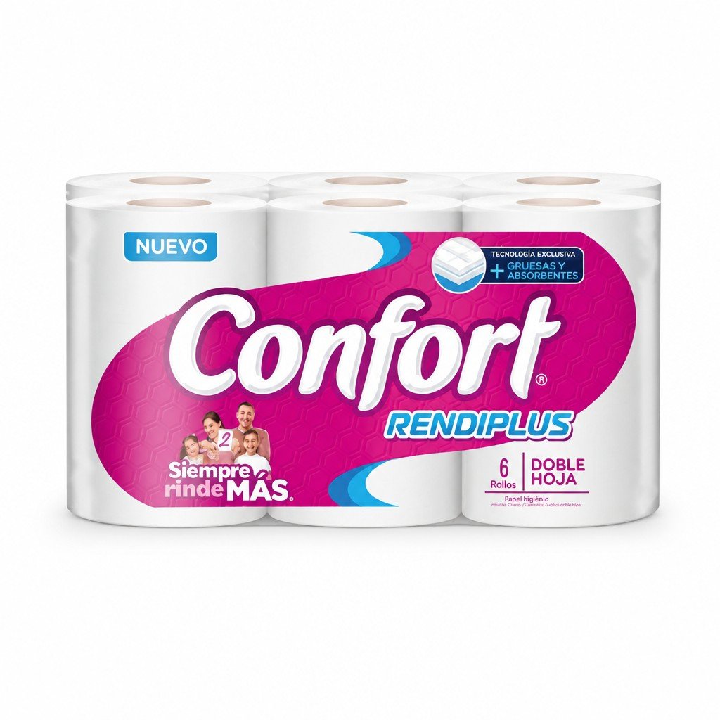 MANGA PAPEL HIGENICO CONFORT RENDIPLUS 20MTS - 8 PAQ DE 6 UN