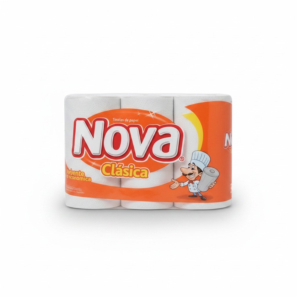MANGA TOALLA ABSORVENTE PAPEL NOVA CLASICA 12MT - 8 PAQ DE 3 UN