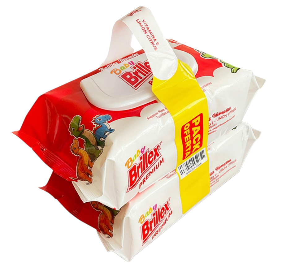 TOALLITAS HUM BRILLEX LIMON Y VITAMINA E PACK 2 UN (80UN C/U)